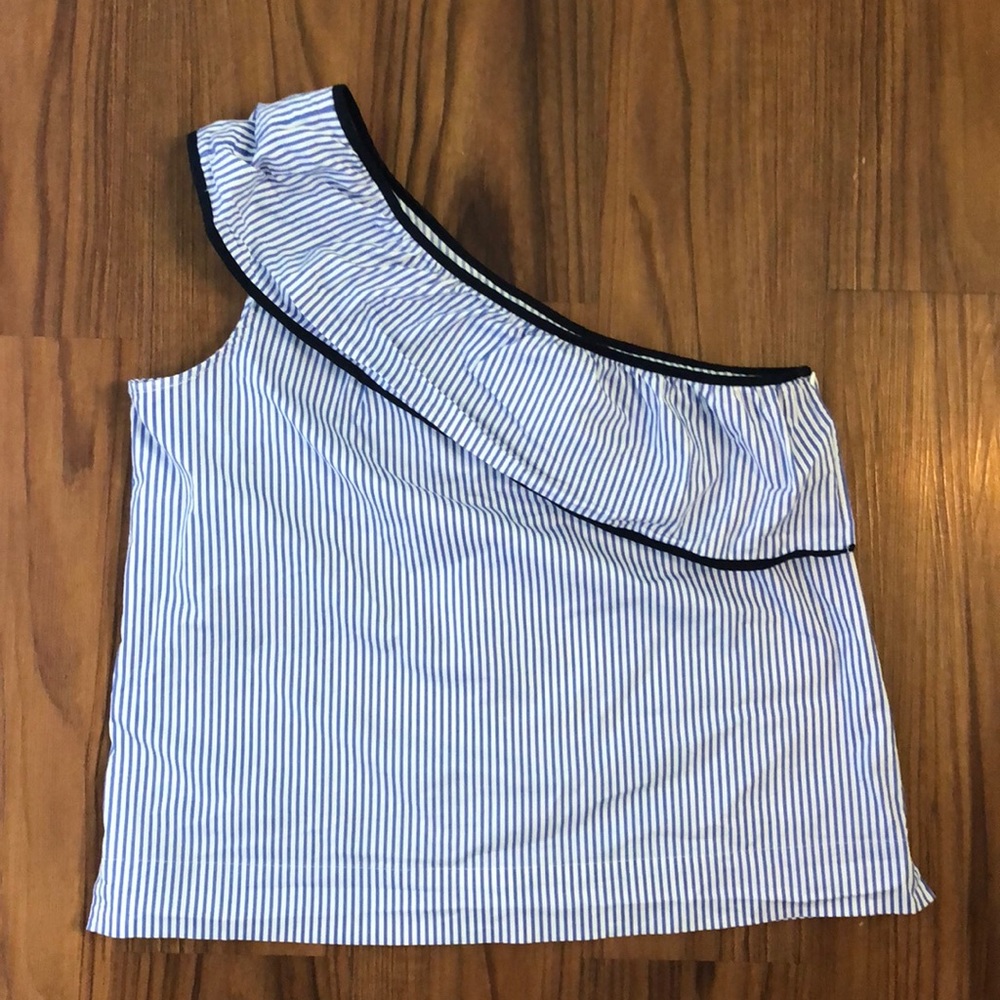 J.Crew Striped One-Sleeve Top - Size 8